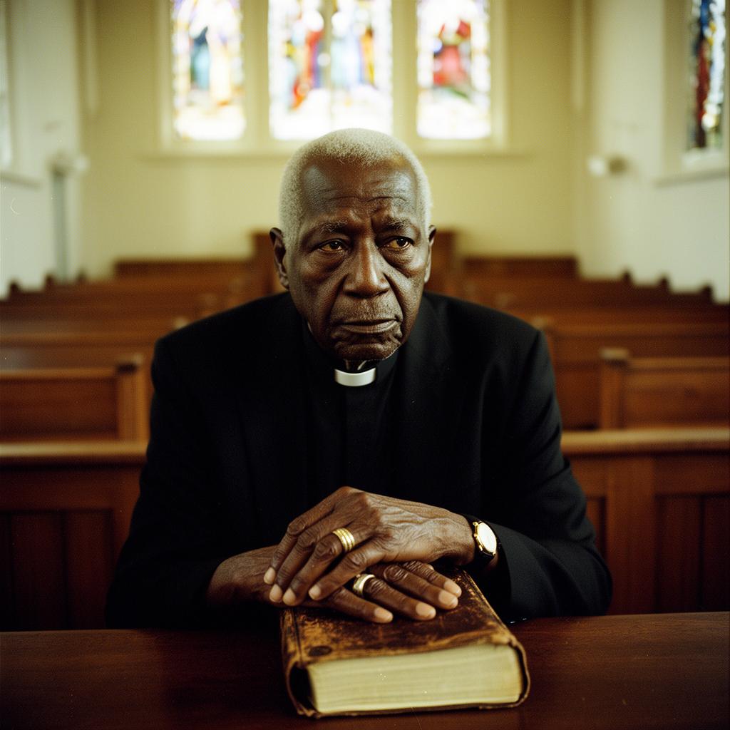 An elder pastor seated in quiet reflection